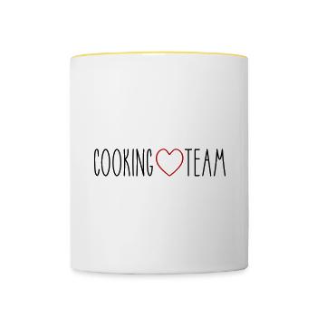 Cooking Team Herz - Tasse zweifarbig - Weiß/Gelb - Vorne