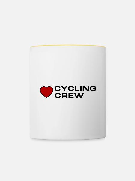 Cycling Crew - Tasse zweifarbig - Weiß/Gelb