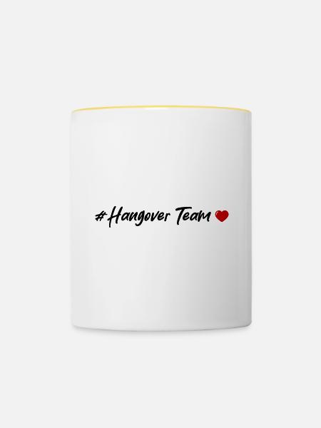 Hangover Team Herz - Tasse zweifarbig - Weiß/Gelb