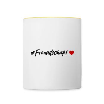 Cœur d’amitié - Mug contrasté - blanc/jaune - Devant