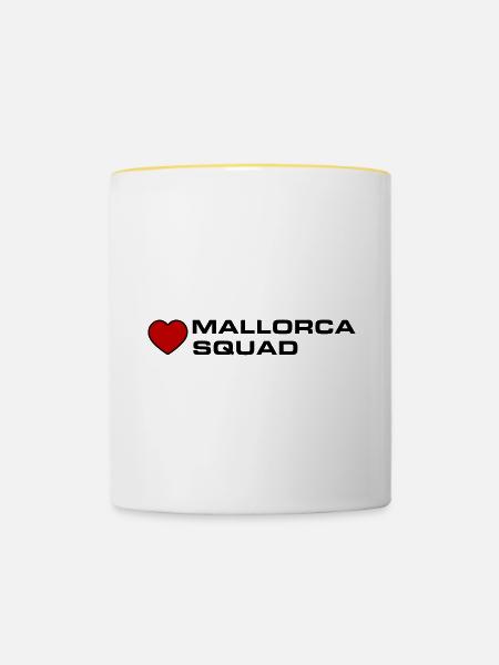 Mallorca Squad - Tasse zweifarbig - Weiß/Gelb