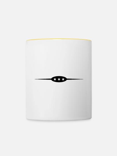 Stern Linie Element - Tasse zweifarbig - Weiß/Gelb