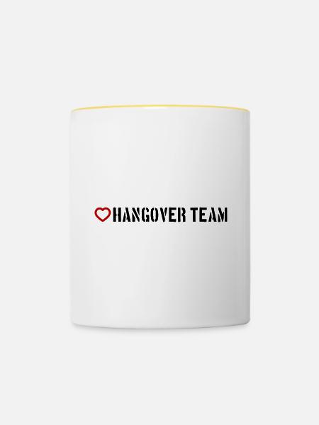 Hangover Team Herz - Tasse zweifarbig - Weiß/Gelb