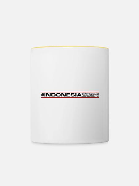 Indonesia 2024 - Tasse zweifarbig - Weiß/Gelb