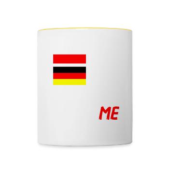 50% Polnisch 50% Deutsch - Tasse zweifarbig - Weiß/Gelb - Vorne