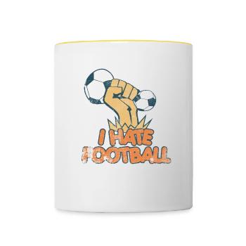 Torhüter Torwart Fußballspieler Fußbal Geschenk - Tasse zweifarbig - Weiß/Gelb - Vorne