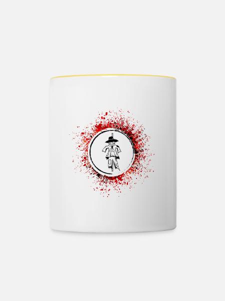 Vogelscheuche - Tasse zweifarbig - Weiß/Gelb