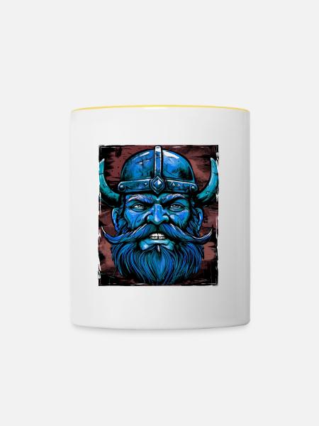 Wikinger Krieger Valhalla Odin - Tasse zweifarbig - Weiß/Gelb
