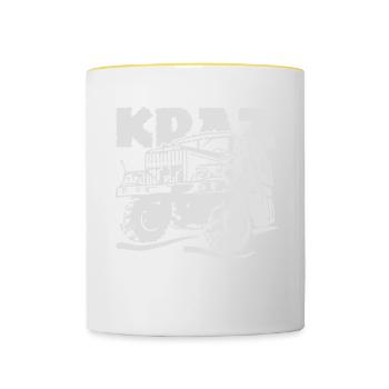 LKW Kraz - Tasse zweifarbig - Weiß/Gelb - Vorne