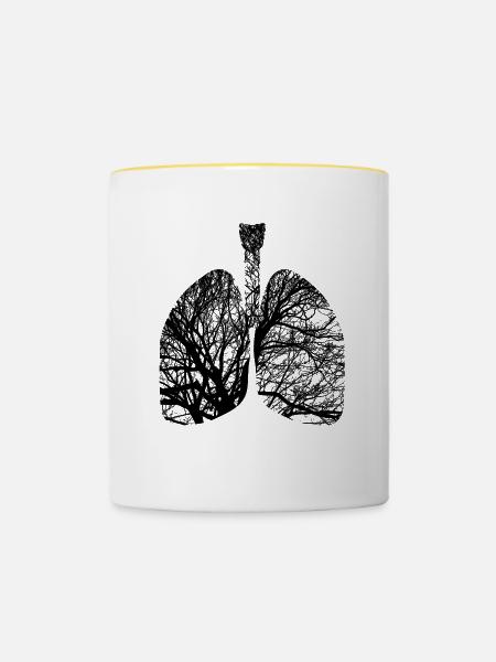 Lunge - Tasse zweifarbig - Weiß/Gelb