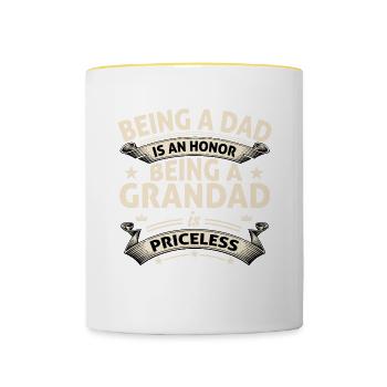 BEING A GRANDAD - Contrasting Mug - white/yellow - Front