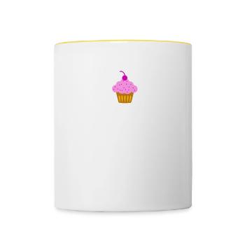 Weihnachten Backen - Tasse zweifarbig - Weiß/Gelb - Vorne