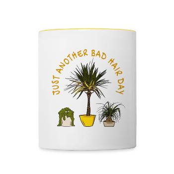 Bad Hair Day - Tasse zweifarbig - Weiß/Gelb - Vorne