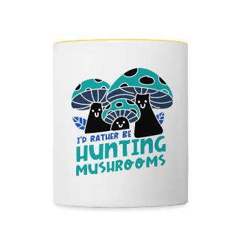 Chasse Champignons Légumes Shiitake Nature - Mug contrasté - blanc/jaune - Devant