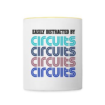 Electricien Voltage Electro Worker Artisan - Mug contrasté - blanc/jaune - Devant