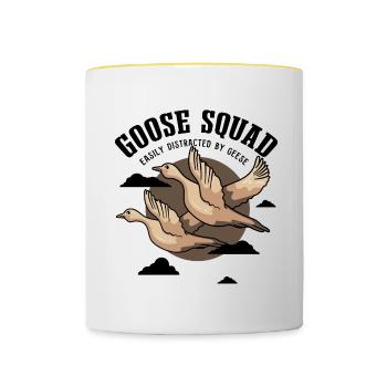 Goose Squad Bird Funny Geese Dage ironique - Mug contrasté - blanc/jaune - Devant