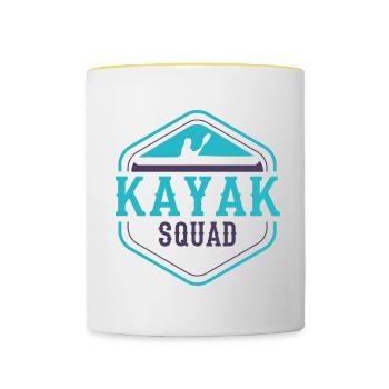 Kayak Squad Wildlife Nature Paddling Kayak - Mug contrasté - blanc/jaune - Devant