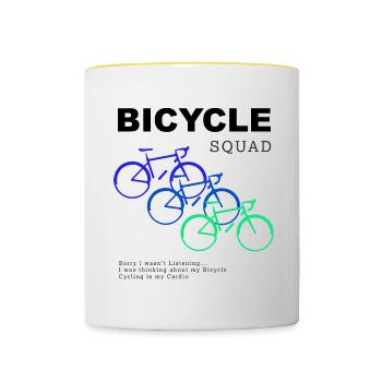 Bicycle Squad Hobby-Radfahrer - Tasse zweifarbig - Weiß/Gelb - Vorne