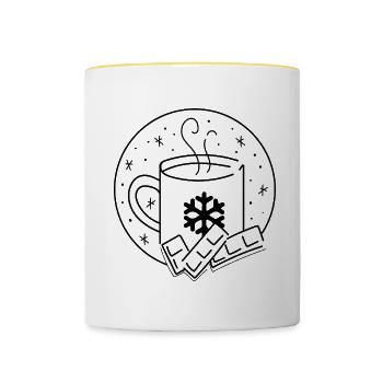 Cozy Winter Hot Chocolate Relaxing Winter Season - Contrasting Mug - white/yellow - Front
