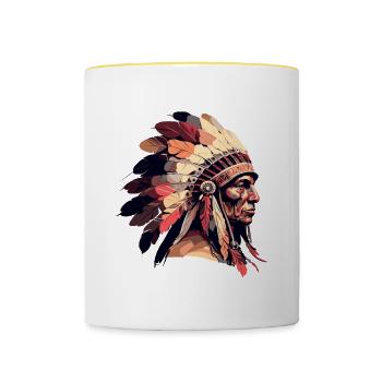 Sitting Bull - Mug contrasté - blanc/jaune - Devant