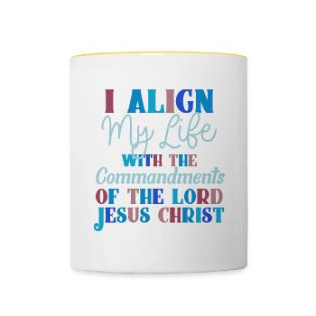 Gebote Jesu Christi Bibelstudium Christian - Tasse zweifarbig - Weiß/Gelb - Vorne