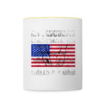 Gardien de prison Prison Police Cadeau - Mug contrasté - blanc/jaune - Devant