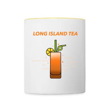 Long Iceland Ice Tea Cocktail Cadeau - Mug contrasté - blanc/jaune - Devant