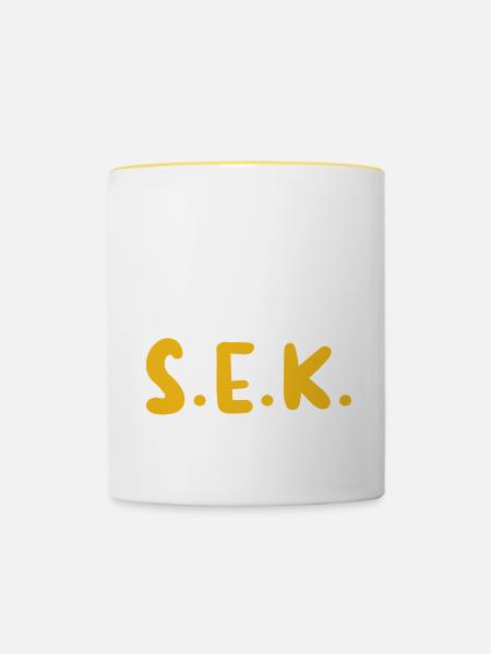 Stapler Lager Gabelstapler Geschenk Lagerist - Tasse zweifarbig - Weiß/Gelb