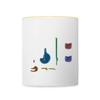 Anniversaire scientifique Nine Science - Mug contrasté - blanc/jaune - Devant
