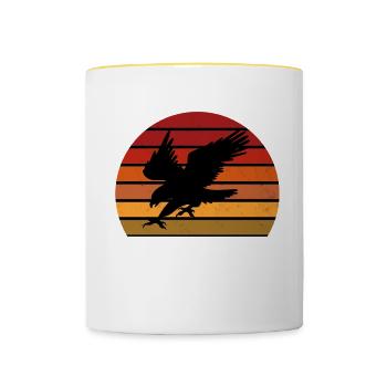 Don de fauconnerie pèlerine - Mug contrasté - blanc/jaune - Devant