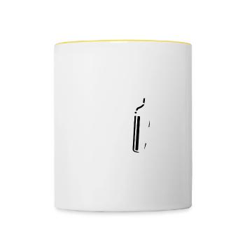 Tequila Threesome Funny Alcohol Party Saying - Contrasting Mug - white/yellow - Front