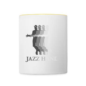 Jazz Hands Jazz Dance Choreographer - Contrasting Mug - white/yellow - Front