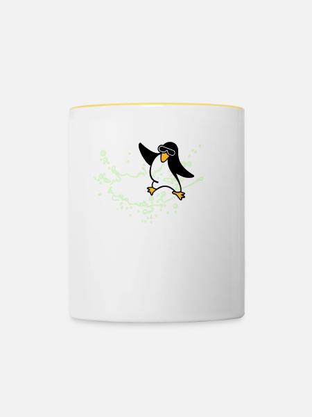 Wasserspritzer - Tasse zweifarbig - Weiß/Gelb