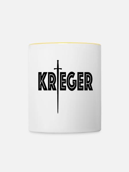Krieger - Tasse zweifarbig - Weiß/Gelb