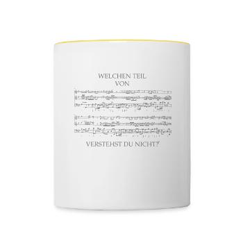 Welchen Teil von, verstehst du nicht? - Tasse zweifarbig - Weiß/Gelb - Vorne