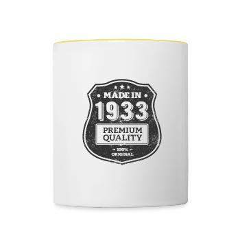 MADE IN 1933 - Contrasting Mug - white/yellow - Front