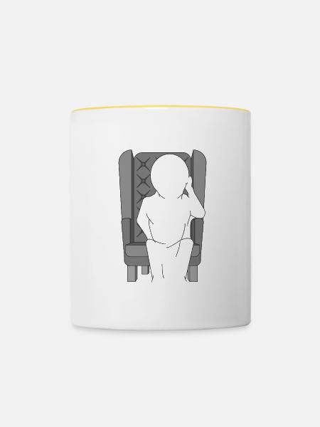 WIR SITZEN - Tasse zweifarbig - Weiß/Gelb