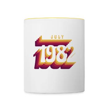 Juli 1982 - 40. Geburtstag Geschenk. Awesome. - Tasse zweifarbig - Weiß/Gelb - Vorne