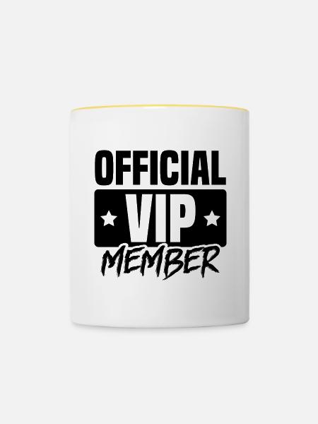 Vip Member - Tasse zweifarbig - Weiß/Gelb