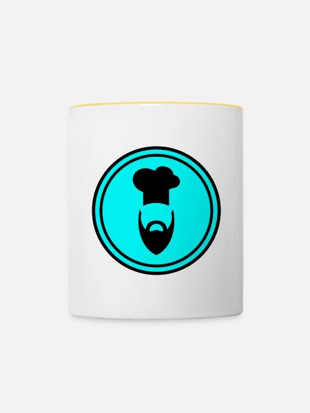 Kochhut icon symbol - Tasse zweifarbig - Weiß/Gelb