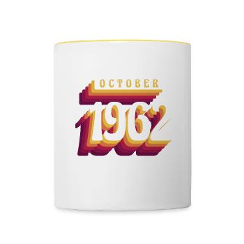 October 1962 - 60th Birthday Gift. Legend. - Contrasting Mug - white/yellow - Front