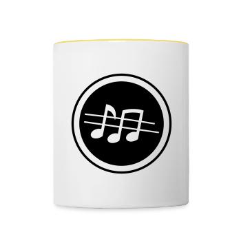 Music Sheet Music - Contrasting Mug - white/yellow - Front