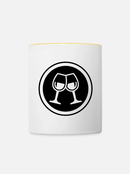 Wein Gläser - Tasse zweifarbig - Weiß/Gelb