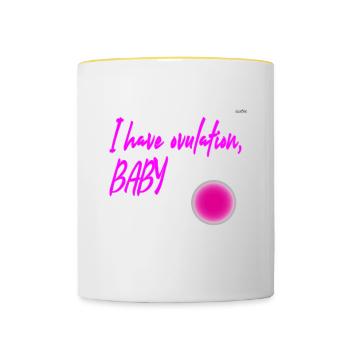 I have ovulation - Contrasting Mug - white/yellow - Front