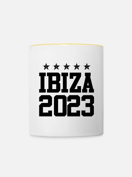 Ibiza 2023 - Tasse zweifarbig - Weiß/Gelb
