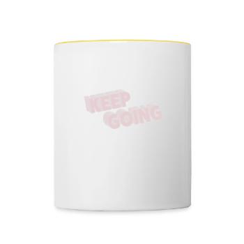 Say Motivation Keep Going Gift Sport - Contrasting Mug - white/yellow - Front