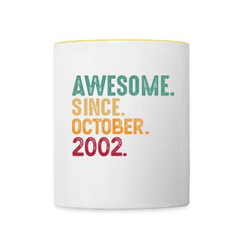 Octobre 2002 - Cadeau de 20e anniversaire. Légende. - Mug contrasté - blanc/jaune - Devant