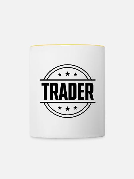 Trader Beruf - Tasse zweifarbig - Weiß/Gelb