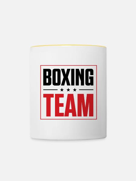 Boxing Team - Tasse zweifarbig - Weiß/Gelb