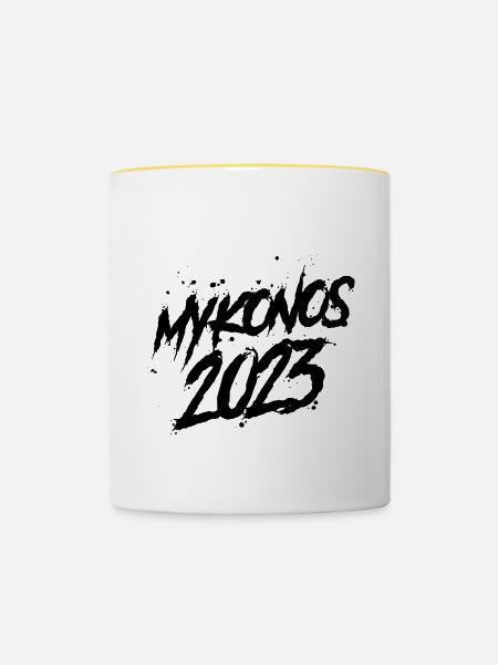 Mykonos 2023 - Tasse zweifarbig - Weiß/Gelb